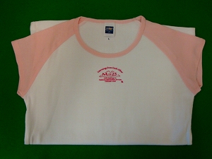 レディスTシャツ：ピンク×ホワイト